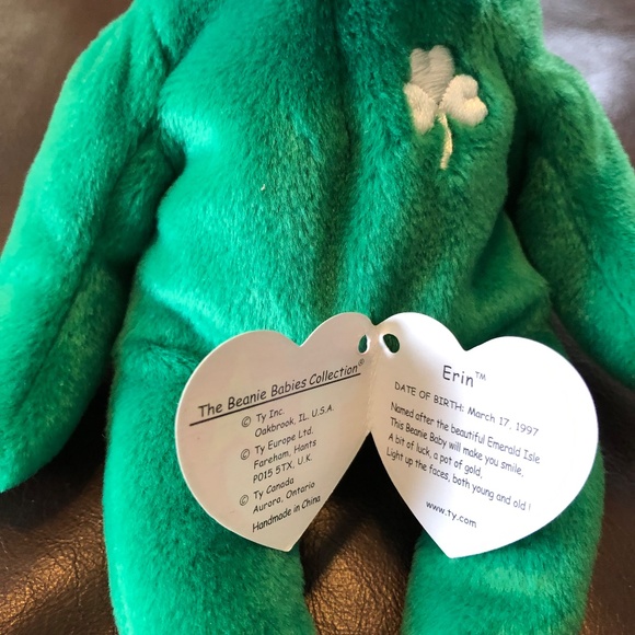 Vintage Ty Beanie Baby Erin- Loose Tag - Picture 2 of 4